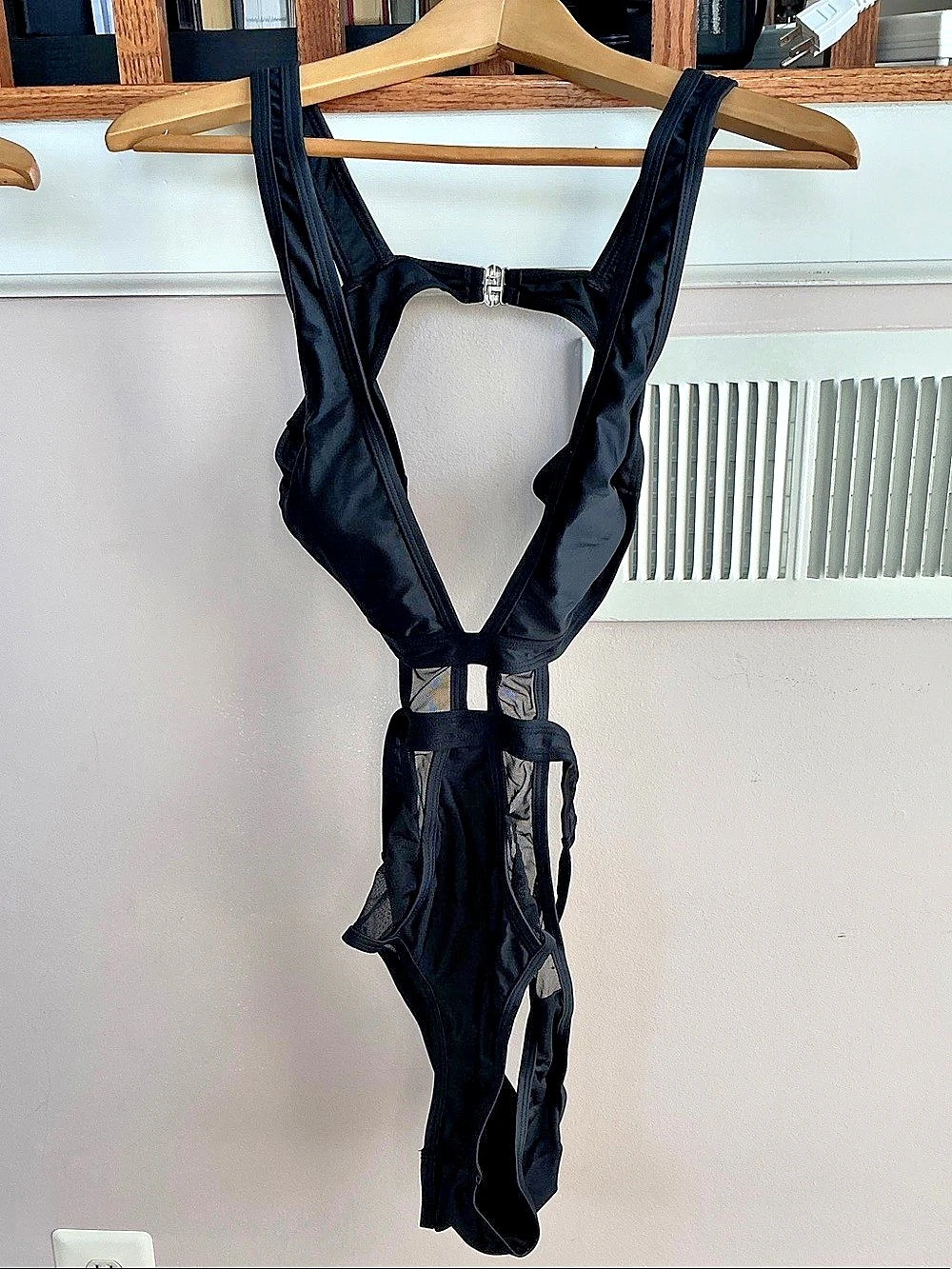 MATTE Collection Swim Black One-Piece Swimsuit Size Large Like New